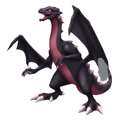 cool edgy black and maroon Dark-type nargacuga Salazzle  Salandite Pokémon full body by LiLaiRa, by Falvie sticker