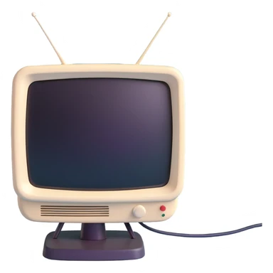 classic TV antenna, minimal, 3D emoji style, subtle shadow sticker