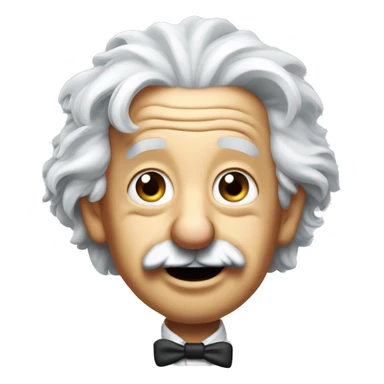 albert einstein with vawing hand and is happy sticker