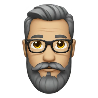 Tattooed beard man with glasses sticker