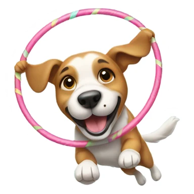 Dog hula hooping sticker