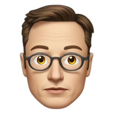 Elon Musk with a monocle on his eye sticker