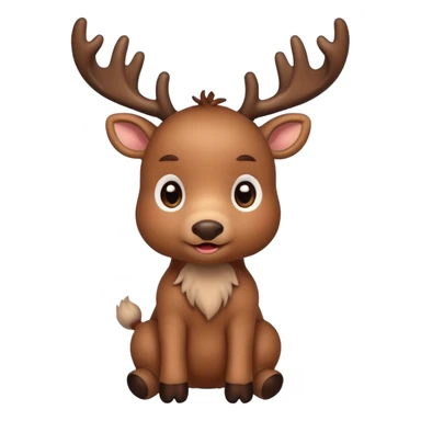 reindeer baby  cute, full body , gifts stuck in horns sticker