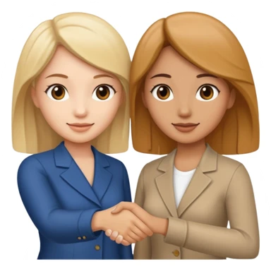 two woman shaking hands sticker