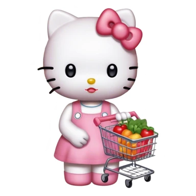 Hello Kitty went grocery shopping  sticker