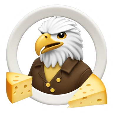 Man made out of cheese eating an eagle sticker