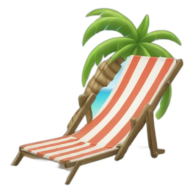 Beach Palm tree deckchair sticker