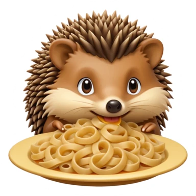 hedgehog eating pasta sticker