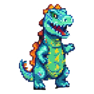 Reptar pixel art character sticker