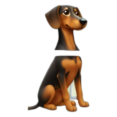 Teckel dog looking out the window sticker