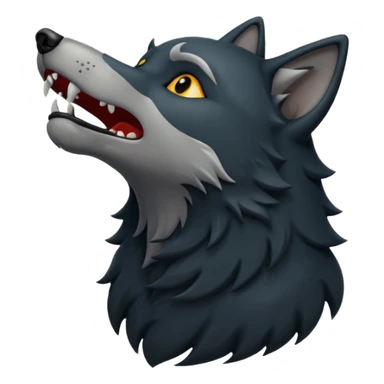Black wolf howling sticker