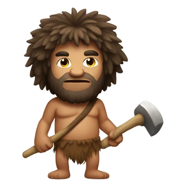 short caveman with club sticker