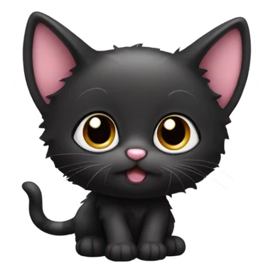 kawaii black kitten   sticker