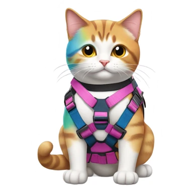 Cat wearing a harness  sticker