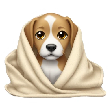 Puppy in a blanket  sticker