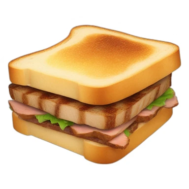 Toast sandwich with brisket meat sticker