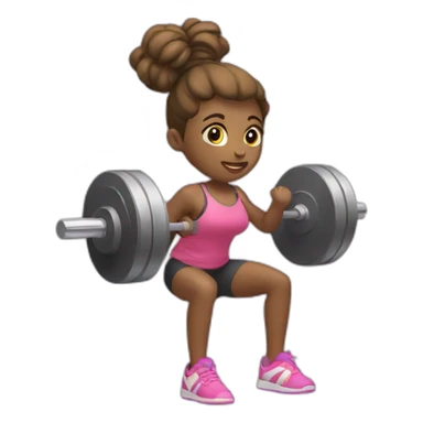 Girl who is doing weight lifting sticker
