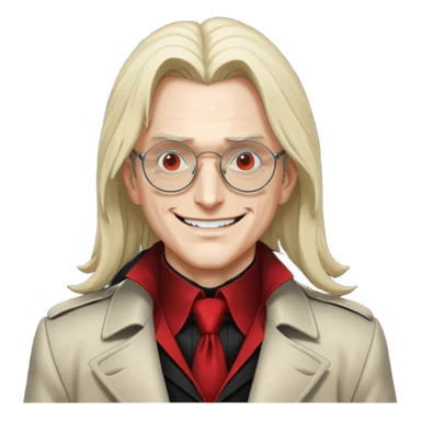 Alucard from Hellsing grinning with his signature glasses on sticker