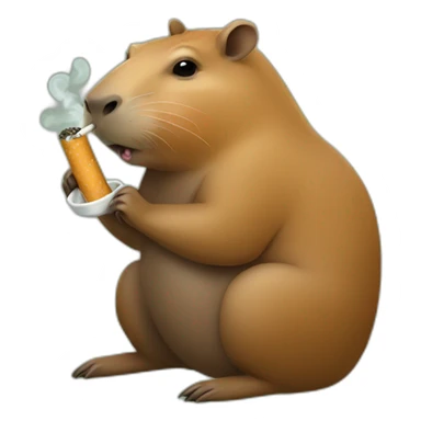 Capybara smoking a cigarette sticker