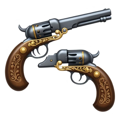 2 flintlock pistols crossed to make an x sticker