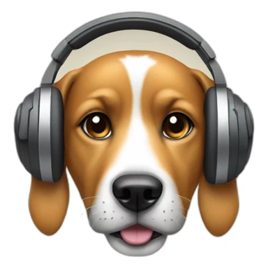 dog with headphones sticker