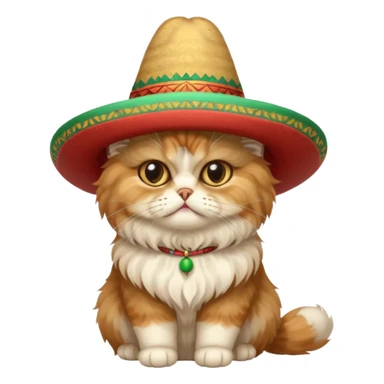 mexican hat persian cat sitting sticker