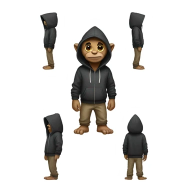 a troll with a hoodie full body sticker