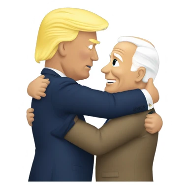 Trump hugging and kissing Joe Biden  sticker