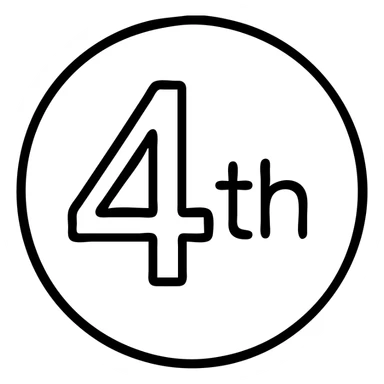 first ,a 4 in a circle with 'th' in the circle sticker