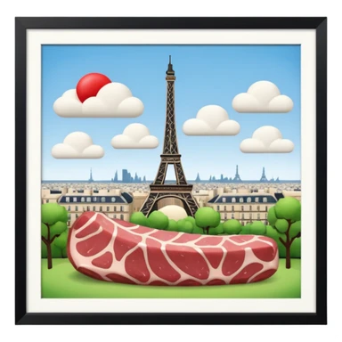  paris art city SPAM meat sculpture arty landscape  sticker