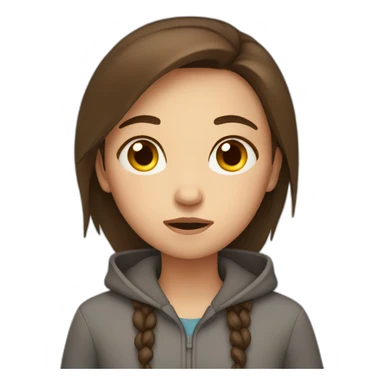 Girl with Brown Hair very tired sticker