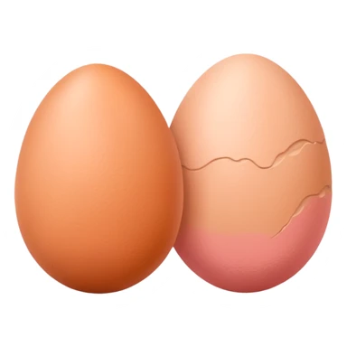 two skin tone peachy beige-pink egg shaped balls/spheres, both same size and same color, add a wrinkly skin texture to both.  sticker