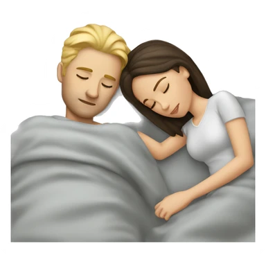 Blond man and brunette woman asleep sticker