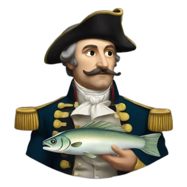 Napoléon qui mange un fish and ships sticker