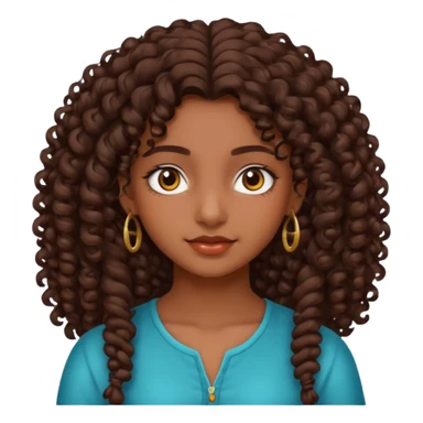 Teen Indian girl gorgeous curly brown hair sticker