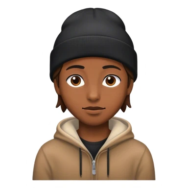 Brown face with black beanie  sticker