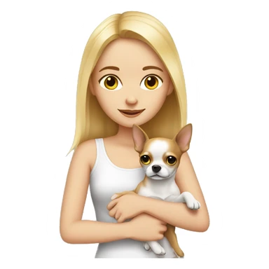 White girl with chihuahua  sticker