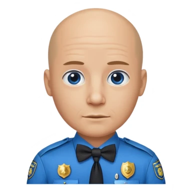 Bald with blue bow tie,police sticker