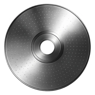 A minimalist CD disc with dot pattern, glowing effect, green color sticker