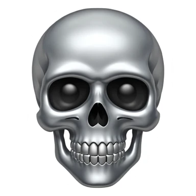 silver chrome scull sticker