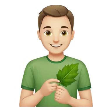 polish man in green shirt happy leaf sticker