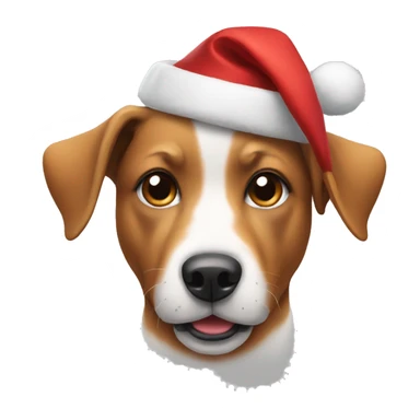 Dog wearing Christmas hat sticker