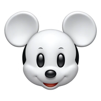 white Mickey plain no eyes no nose no mouth  sticker