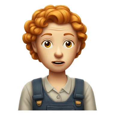 ginger lady squinting scared sticker