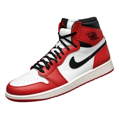 Jordan 1 sneaker, classic Chicago colorway sticker