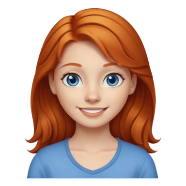Reba smiling ginger haired girl with blue eyes sticker