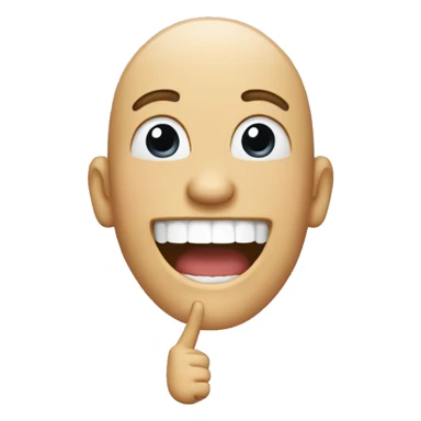 person laughing with mouth open and pointing finger sticker
