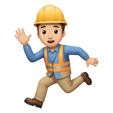 engineer tripping over sticker