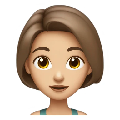 Thailand skinny lady long brown hair big eyes sticker