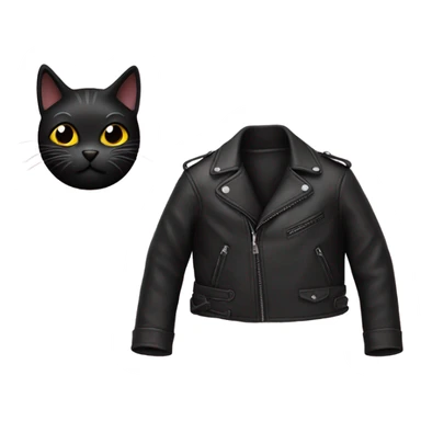 black cat leather jacket sticker